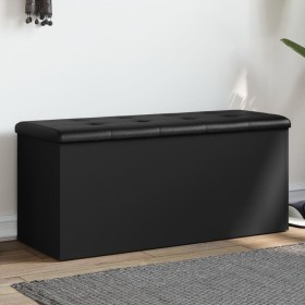 Black engineered wood storage bench 102x42x45 cm by , Benches for halls and storage - Ref: Foro24-835055, Price: 96,85 €, Dis...