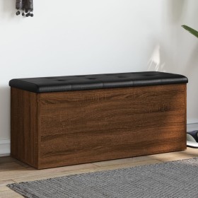 Brown oak engineered wood storage bench 102x42x45cm by , Benches for halls and storage - Ref: Foro24-835060, Price: 108,90 €,...