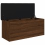 Banco con almacenaje madera ingeniería roble marrón 102x42x45cm de , Bancos para recibidores y almacenamiento - Ref: Foro24-8...