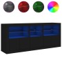 Aparador con luces LED negro 162x37x67 cm de , Aparadores - Ref: Foro24-3208996, Precio: 186,98 €, Descuento: %