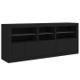 Aparador con luces LED negro 162x37x67 cm de , Aparadores - Ref: Foro24-3208996, Precio: 186,98 €, Descuento: %