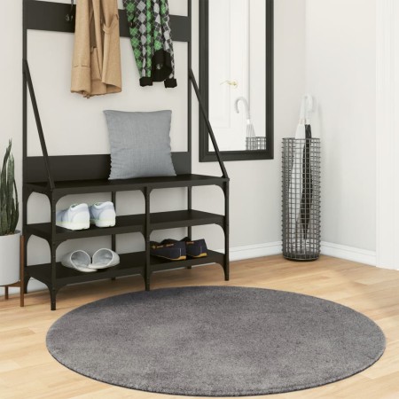 HUARTE anthracite washable soft short pile rug Ø 120 cm by , Rugs - Ref: Foro24-375010, Price: 44,35 €, Discount: %