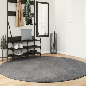 HUARTE anthracite washable soft short pile rug Ø 200 cm by , Rugs - Ref: Foro24-375012, Price: 111,99 €, Discount: %