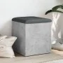Betongraue Holzwerkstoffbank mit Stauraum, 42 x 42 x 45 cm von , Bänke für Hallen und Lager - Ref: Foro24-835036, Preis: 46,1...