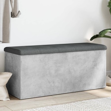 Concrete gray engineered wood storage bench 102x42x45 cm by , Benches for halls and storage - Ref: Foro24-835057, Price: 104,...