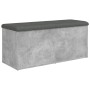 Concrete gray engineered wood storage bench 102x42x45 cm by , Benches for halls and storage - Ref: Foro24-835057, Price: 104,...