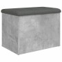 Concrete gray engineering wood storage bench 62x42x45cm by , Benches for halls and storage - Ref: Foro24-835043, Price: 66,36...