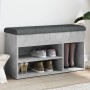 Banco zapatero madera de ingeniería gris hormigón 82x32x45,5 cm de , Bancos para recibidores y almacenamiento - Ref: Foro24-8...