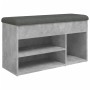 Banco zapatero madera de ingeniería gris hormigón 82x32x45,5 cm de , Bancos para recibidores y almacenamiento - Ref: Foro24-8...