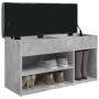 Banco zapatero madera de ingeniería gris hormigón 82x32x45,5 cm de , Bancos para recibidores y almacenamiento - Ref: Foro24-8...