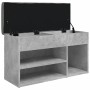 Banco zapatero madera de ingeniería gris hormigón 82x32x45,5 cm de , Bancos para recibidores y almacenamiento - Ref: Foro24-8...