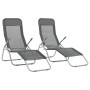 Folding sun loungers 2 units anthracite gray textilene by vidaXL, Loungers - Ref: Foro24-44340, Price: 105,10 €, Discount: %