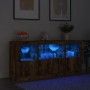 Sideboard mit LED-Leuchten, geräucherte Eiche, 142,5 x 37 x 67 cm von , Sideboards - Ref: Foro24-3209069, Preis: 160,85 €, Ra...