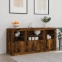 Sideboard mit LED-Leuchten, geräucherte Eiche, 142,5 x 37 x 67 cm von , Sideboards - Ref: Foro24-3209069, Preis: 160,85 €, Ra...