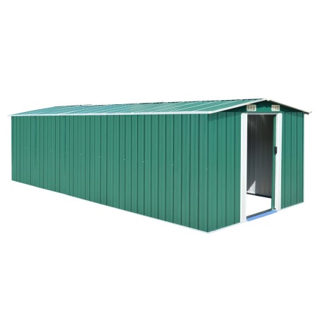 Gartenhaus aus grünem Metall 257x580x181 cm von vidaXL, Schuppen - Ref: Foro24-143352, Preis: 755,87 €, Rabatt: %