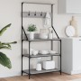 Kitchen shelving with hooks Sonoma gray engineered wood by , Kitchen utensil containers - Ref: Foro24-838961, Price: 74,86 €,...