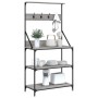 Kitchen shelving with hooks Sonoma gray engineered wood by , Kitchen utensil containers - Ref: Foro24-838961, Price: 74,86 €,...