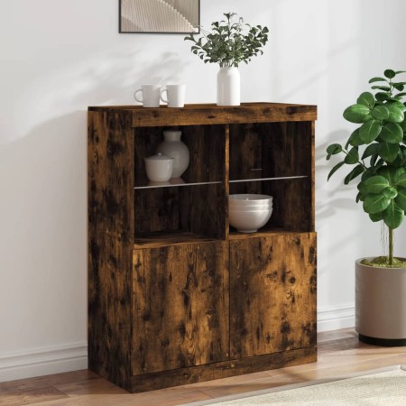 Sideboard mit LED-Leuchten, geräucherte Eiche, 81 x 37 x 100 cm von , Sideboards - Ref: Foro24-836676, Preis: 114,99 €, Rabat...