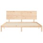 Double bed frame with solid wood headboard by , Beds and slatted bases - Ref: Foro24-3193676, Price: 175,99 €, Discount: %