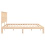 Double bed frame with solid wood headboard by , Beds and slatted bases - Ref: Foro24-3193676, Price: 175,99 €, Discount: %