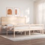 Cama de matrimonio para personas mayores cabecero madera maciza de , Camas y somieres - Ref: Foro24-3195496, Precio: 185,41 €...