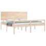 Cama de matrimonio para personas mayores cabecero madera maciza de , Camas y somieres - Ref: Foro24-3195496, Precio: 185,41 €...