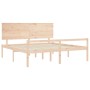 Cama de matrimonio para personas mayores cabecero madera maciza de , Camas y somieres - Ref: Foro24-3195496, Precio: 185,41 €...