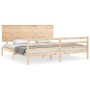 Estructura de cama de matrimonio con cabecero madera maciza de , Camas y somieres - Ref: Foro24-3195236, Precio: 169,74 €, De...