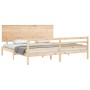 Estructura de cama de matrimonio con cabecero madera maciza de , Camas y somieres - Ref: Foro24-3195236, Precio: 169,74 €, De...