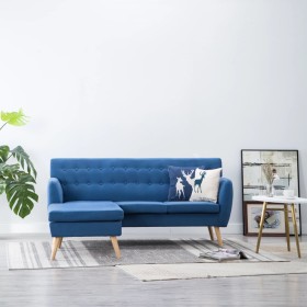 L-shaped sofa upholstered in blue fabric, 171.5x138x81.5 cm by vidaXL, Sofas - Ref: Foro24-247025, Price: 410,99 €, Discount: %