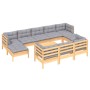 Garden furniture set 11 pieces and cushions solid pine wood by , Garden sets - Ref: Foro24-3097144, Price: 821,77 €, Discount: %