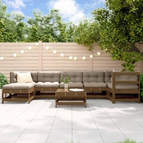 Garden furniture set 8 pieces solid honey brown pine wood by , Garden sets - Ref: Foro24-3186294, Price: 487,91 €, Discount: %