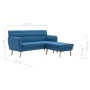 L-förmiges Sofa mit blauem Stoff gepolstert 171,5x138x81,5 cm von vidaXL, Sofas - Ref: Foro24-247025, Preis: 408,96 €, Rabatt: %