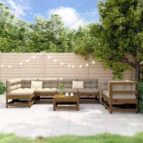 Garden furniture set 8 pieces solid honey brown pine wood by , Garden sets - Ref: Foro24-3186455, Price: 486,26 €, Discount: %