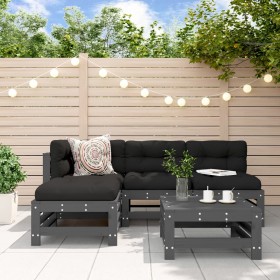 Garden sofa set 5 pieces solid gray pine wood by , Garden sets - Ref: Foro24-3186552, Price: 341,99 €, Discount: %