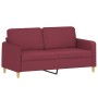 Sofá de 2 plazas con cojines tela rojo tinto 140 cm de , Sofás - Ref: Foro24-3200915, Precio: 212,81 €, Descuento: %