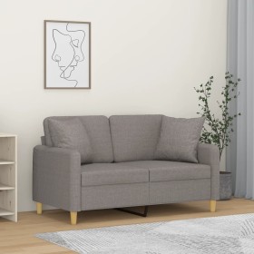 Sofá de 2 plazas con cojines tela gris taupe 120 cm de , Sofás - Ref: Foro24-3200908, Precio: 232,93 €, Descuento: %