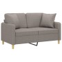 2-seater sofa with taupe gray fabric cushions 120 cm by , Sofas - Ref: Foro24-3200908, Price: 232,93 €, Discount: %