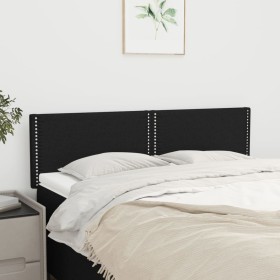 Headboards 2 units black fabric 72x5x78/88 cm by , Headboards and footboards - Ref: Foro24-345926, Price: 66,99 €, Discount: %