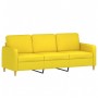 Sofá de 3 plazas con cojines tela amarillo claro 180 cm de , Sofás - Ref: Foro24-3200922, Precio: 278,81 €, Descuento: %