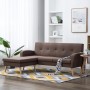 L-förmiges Sofa mit braunem Stoffbezug, 186 x 136 x 79 cm von vidaXL, Sofas - Ref: Foro24-246997, Preis: 373,01 €, Rabatt: %