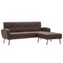 L-shaped sofa upholstered in brown fabric 186x136x79 cm by vidaXL, Sofas - Ref: Foro24-246997, Price: 373,01 €, Discount: %