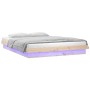 Estructura de cama con LED madera maciza King Size 150x200 cm de , Camas y somieres - Ref: Foro24-819977, Precio: 159,99 €, D...