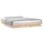 Estructura de cama con LED madera maciza King Size 150x200 cm de , Camas y somieres - Ref: Foro24-819977, Precio: 159,99 €, D...