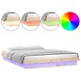 Estructura de cama con LED madera maciza gris 135x190 cm de , Camas y somieres - Ref: Foro24-820012, Precio: 141,76 €, Descue...