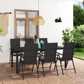 7-piece black garden dining set by , Garden sets - Ref: Foro24-3060062, Price: 599,33 €, Discount: %