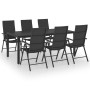 Juego de comedor para jardín 7 piezas negro de , Conjuntos de jardín - Ref: Foro24-3060062, Precio: 610,05 €, Descuento: %