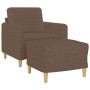 Brown fabric armchair with stool 60 cm by , Sofas - Ref: Foro24-3201187, Price: 210,99 €, Discount: %