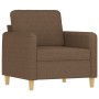 Brown fabric armchair with stool 60 cm by , Sofas - Ref: Foro24-3201187, Price: 210,99 €, Discount: %