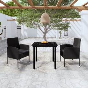 3-piece black garden dining set by , Garden sets - Ref: Foro24-3099613, Price: 192,99 €, Discount: %